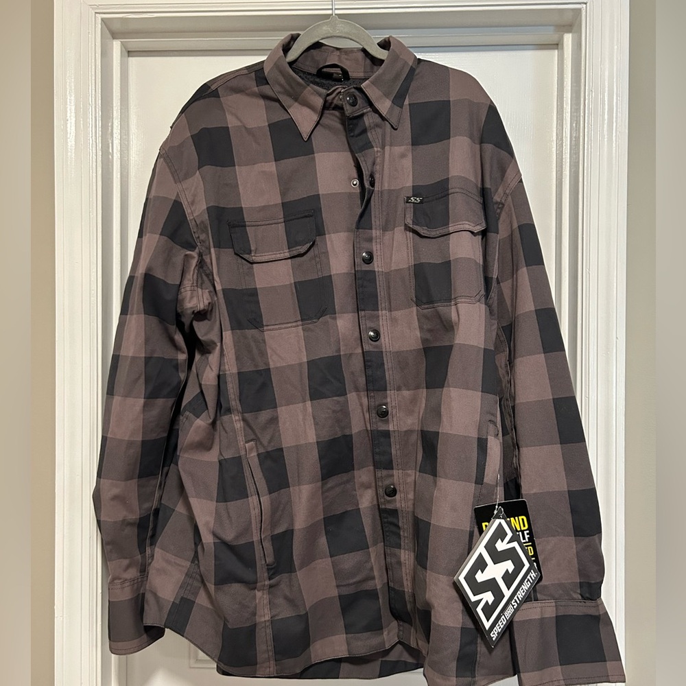 Speed And Strength True Grit Men’s Moto Shirt, Grey, 4XL, NWT
